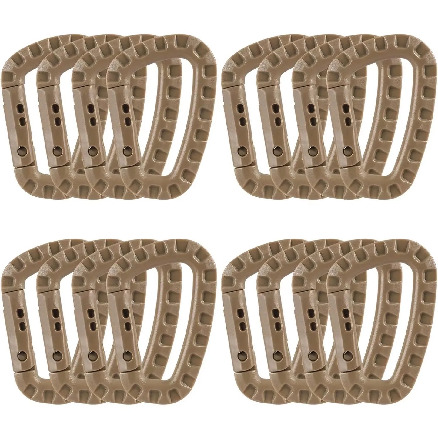 4/8/16pcs Tactical Plastic Carabiner Clip Keychain D-Shape Hard Spring Snap Gear Hook Outdoor Camping Hiking EDC Tools