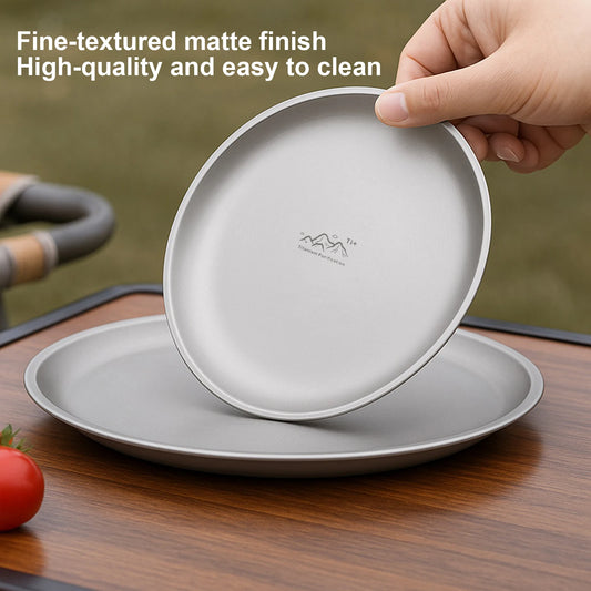 Titanium Purification Plate Portable Travel Tableware Lightweight Backcountry Dinnerware Rust Proof Outdoor Fruit Salad Plate
