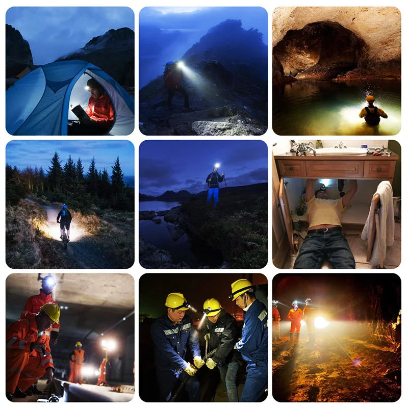 Most Powerful 7 LED Headlamp 18650 Rechargeable Headlight Waterproof Head Lamp Super Bright Head Flashlight