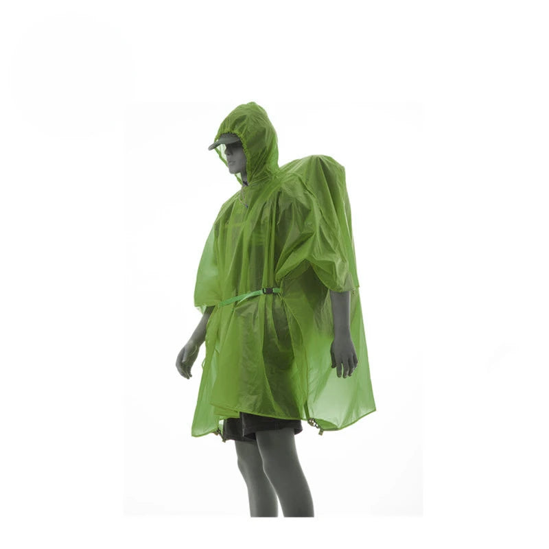 FLAME'S CREED 223G Single Person Ultralight Hiking Cycling Raincoat Outdoor Awning Camping Tarp Sun Shelter 15D Silicone Green