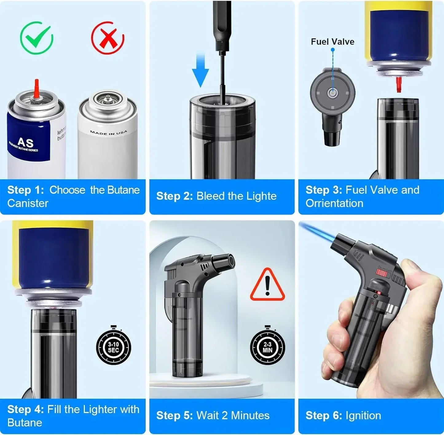 8-pack Torch Lighters,Windproof Lighters,Butane Gas Lighters Smoke Accessories,Outdoor Grilling Tools Kitchen Tools 2025 New