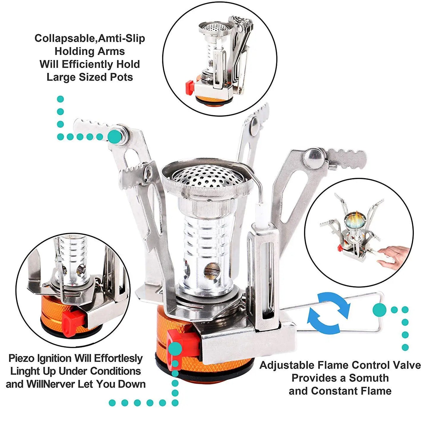Outdoor Mini Gas Stove Portable Folding Tourist Burner Furnace Picnic Survival Equipment Accessories Camping Supplies Tool