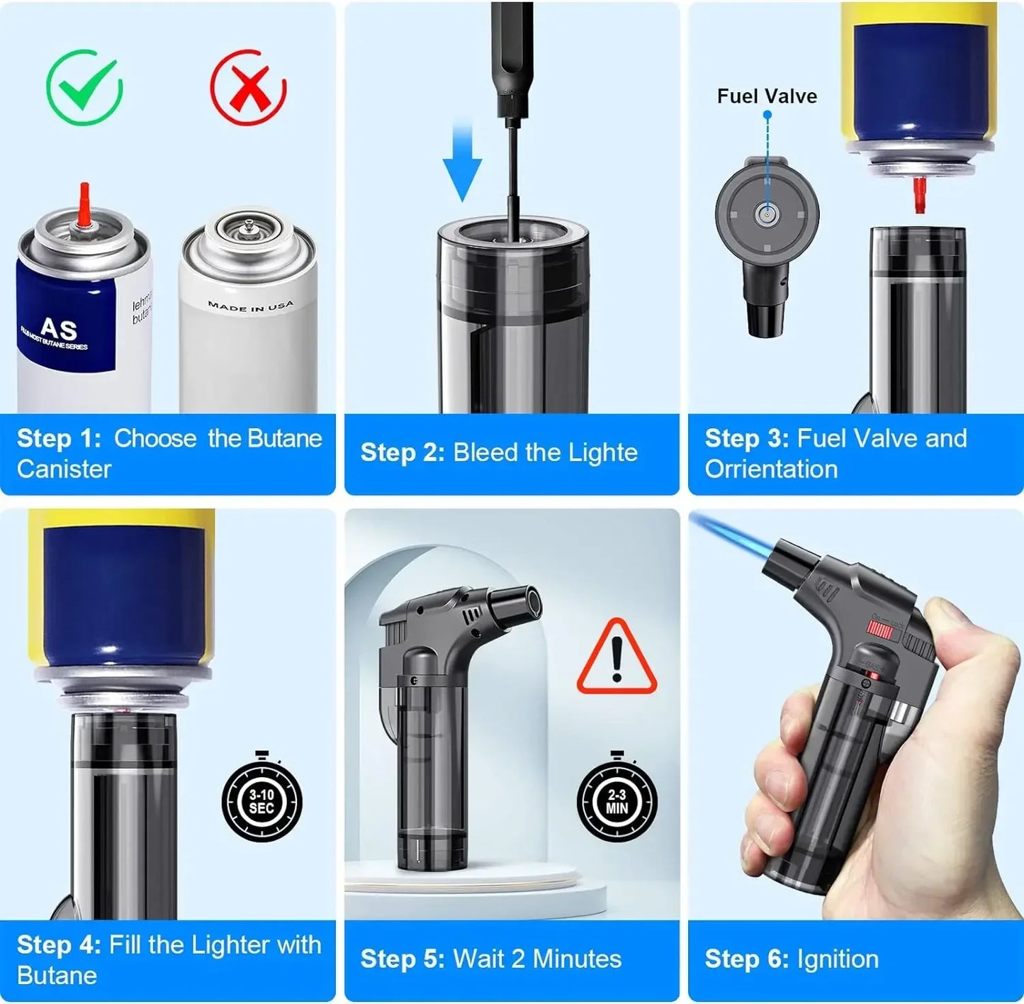 8-pack Torch Lighters,Windproof Lighters,Butane Gas Lighters Smoke Accessories,Outdoor Grilling Tools Kitchen Tools 2025 New