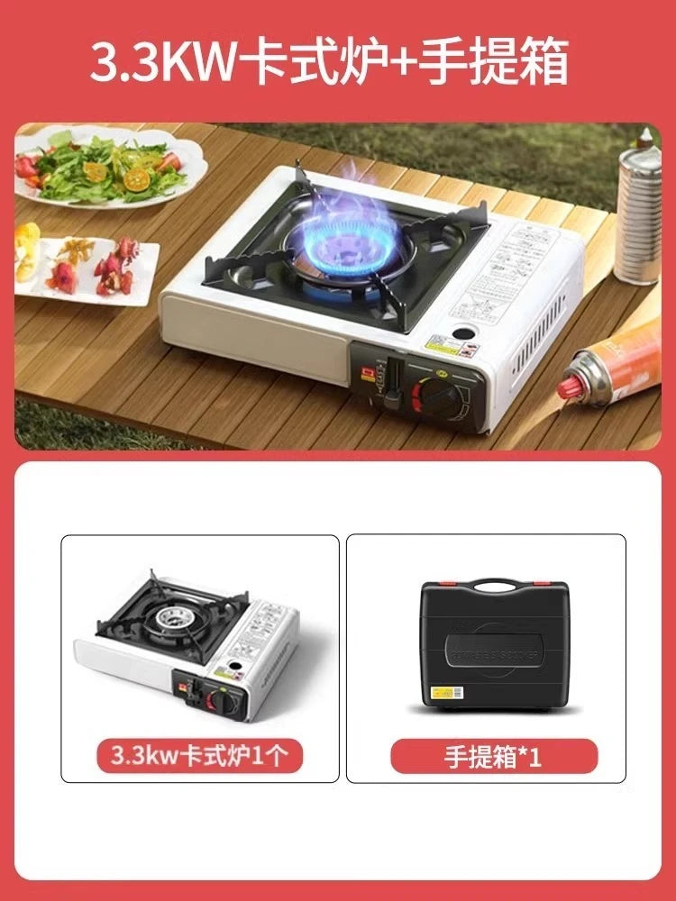 Magnetic Portable Gas Stove, Outdoor Cooking Stove Set with Gas Tank, Cooking Utensils, Gas Stove for Camping and Hiking Meals
