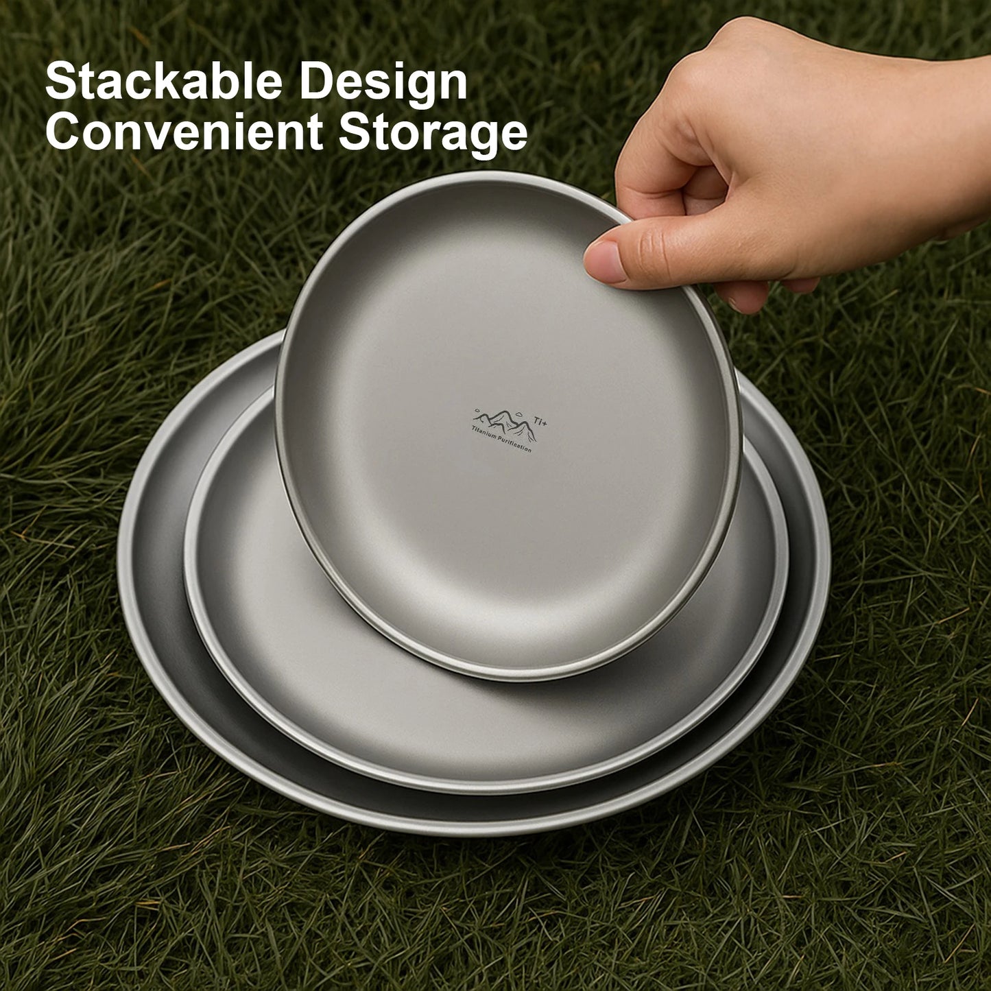 Titanium Purification Plate Portable Travel Tableware Lightweight Backcountry Dinnerware Rust Proof Outdoor Fruit Salad Plate
