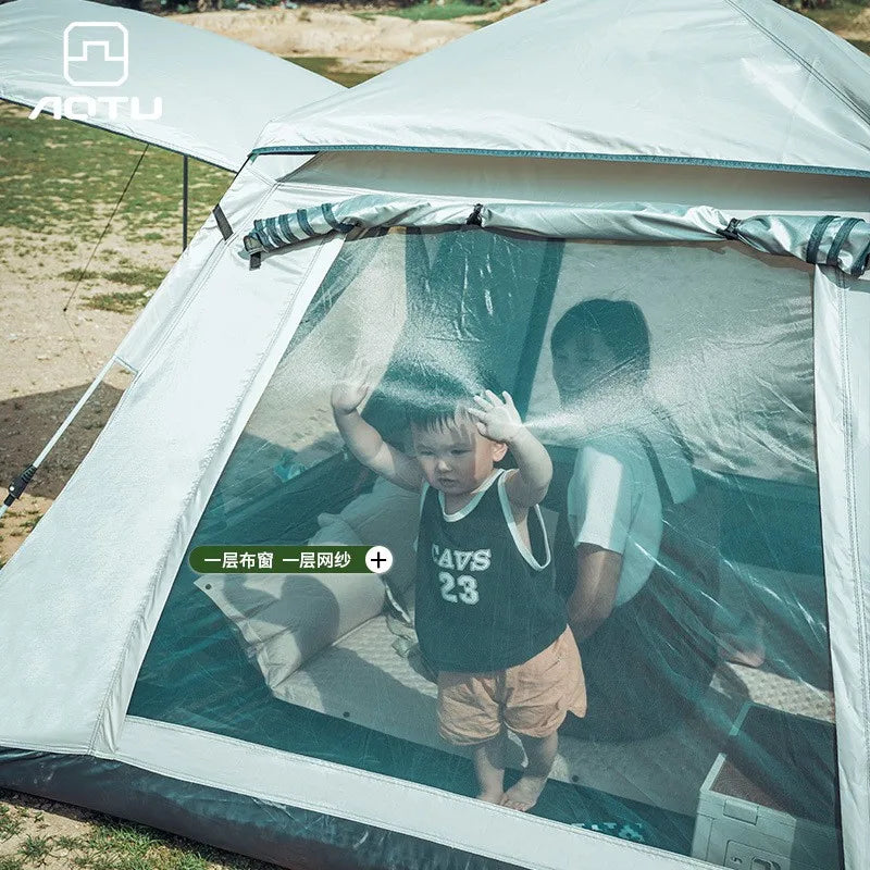 AOTU 4-5 People Outdoor Automatic Quick Open Tent  Waterproof Camping Tent Family Instant Setup Tent with Carring Bag