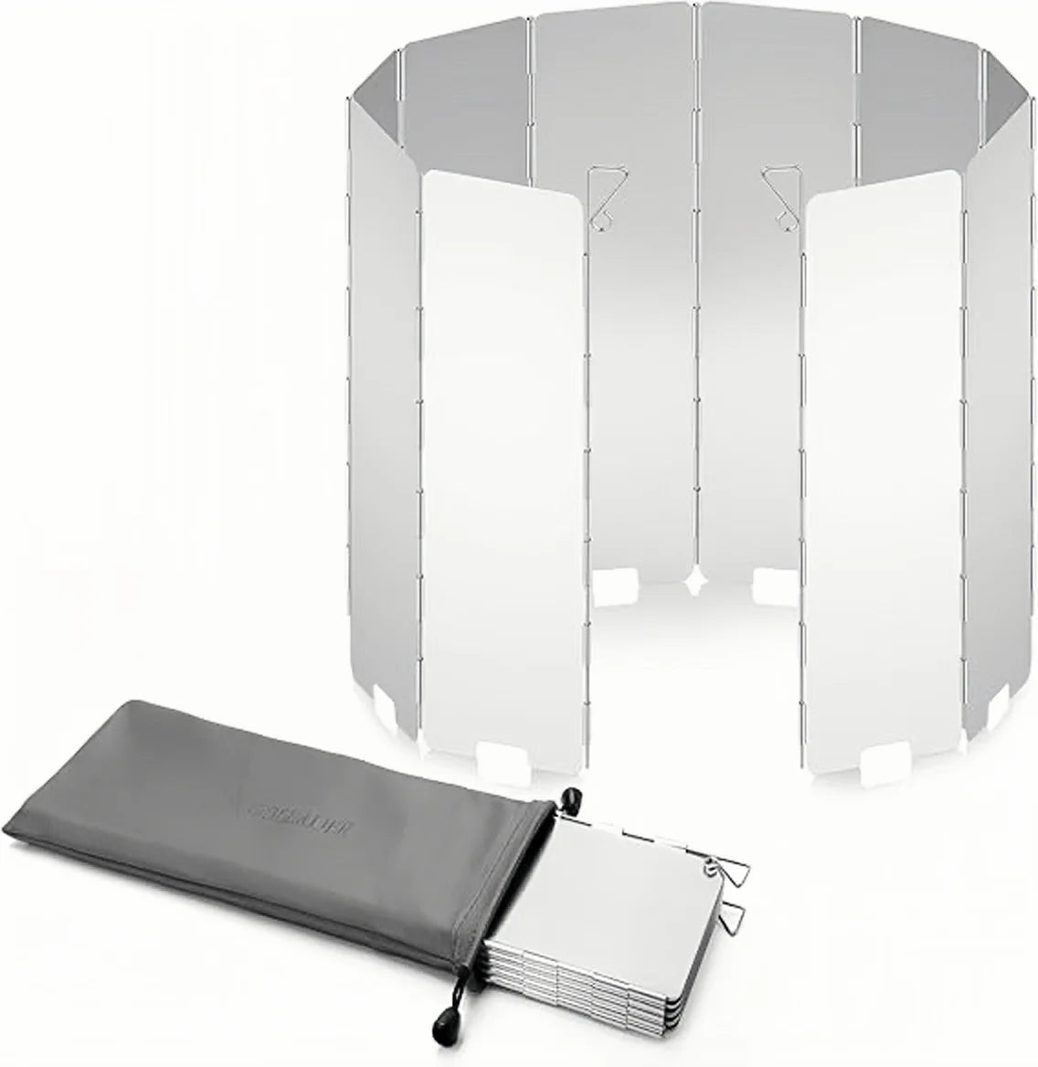 8/10/12/14/16Plates Stove Windscreen Aluminum Alloy Stove Wind shield with Drawstring Bag For Camping Burner Windproof Screen