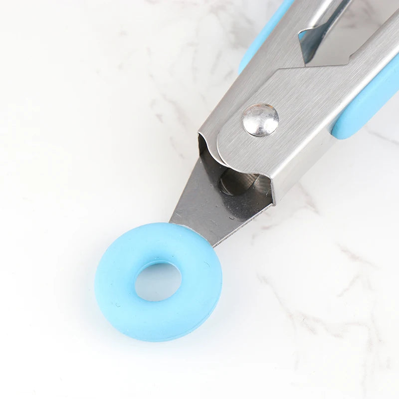 1Pcs 7inch Stainless Steel Food Clip BBQ Grill Steak Food Clip Non-slip Handle Bread Tong Party Kitchen Cooking Accessories