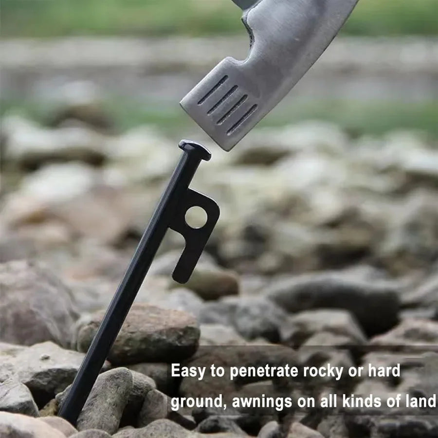 2/4 Pack Heavy Duty Steel Tent Stakes - Unbreakable & Inflexible,Super Strong for Camping, Weatherproof,Rust-Resistant