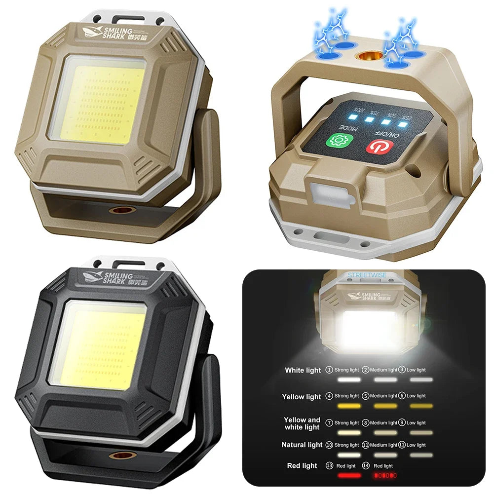 COB LED 500mah Work Light Portable Pocket Flashlight USB Rechargeable Waterproof For Outdoor Walking Camping Lighting