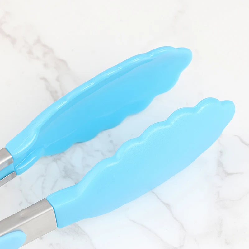 1Pcs 7inch Stainless Steel Food Clip BBQ Grill Steak Food Clip Non-slip Handle Bread Tong Party Kitchen Cooking Accessories