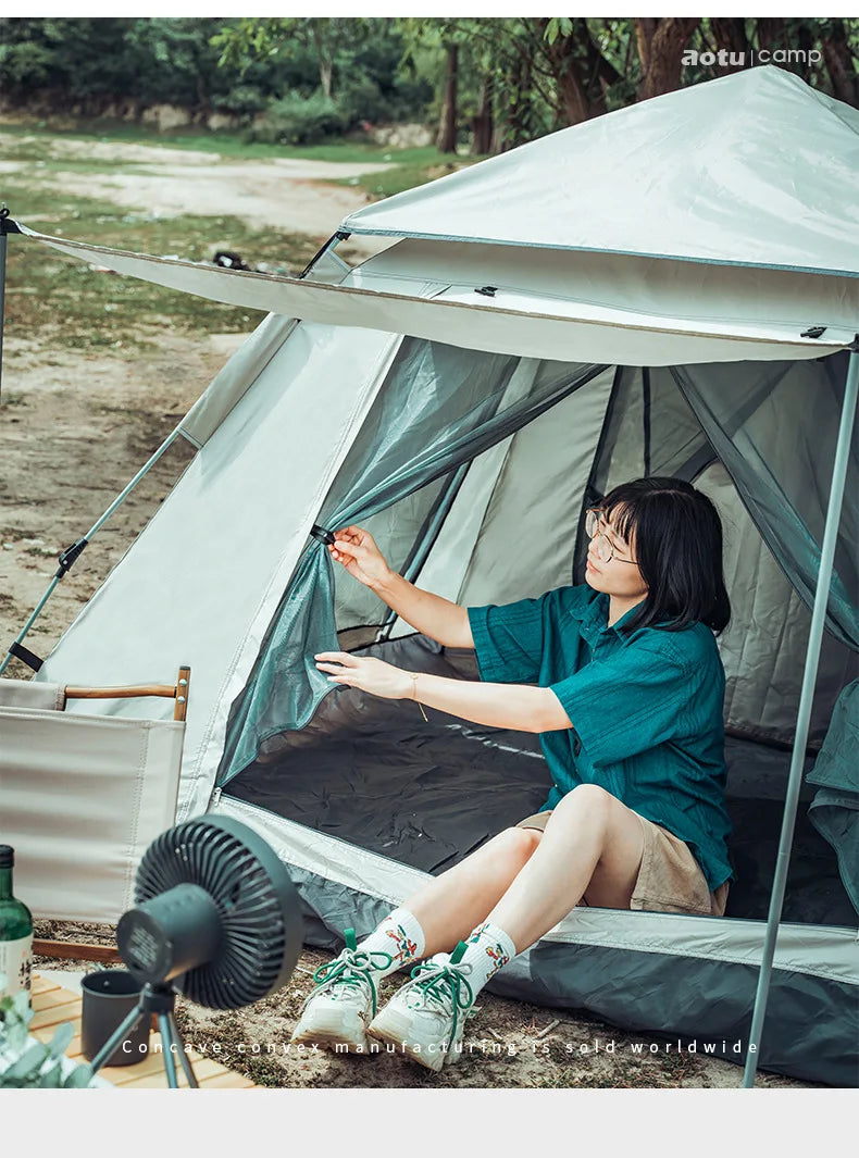AOTU 4-5 People Outdoor Automatic Quick Open Tent  Waterproof Camping Tent Family Instant Setup Tent with Carring Bag
