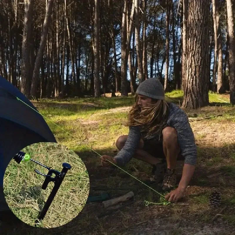 2/4 Pack Heavy Duty Steel Tent Stakes - Unbreakable & Inflexible,Super Strong for Camping, Weatherproof,Rust-Resistant