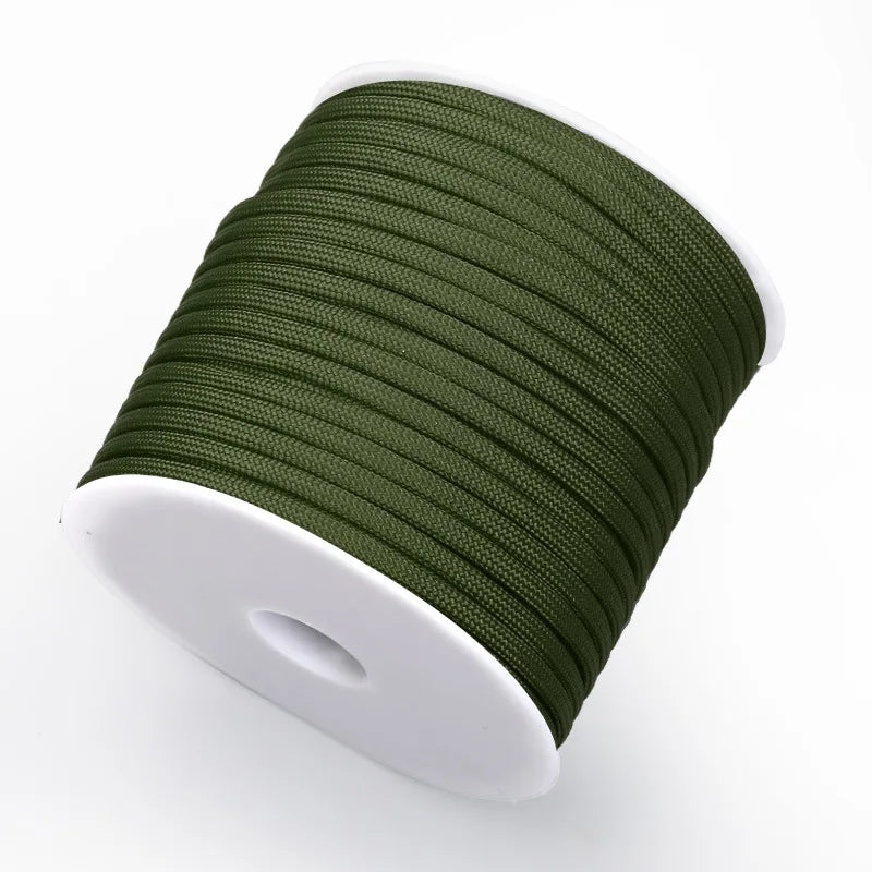 550 Military 50M/100M 7-Core Paracord Rope 4mm Outdoor Polyester Parachute Cord Camping Survival Umbrella Tent Bundle
