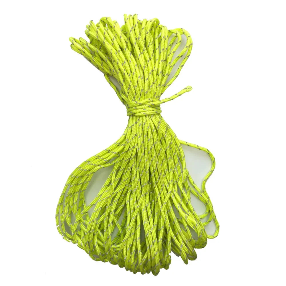 20m 2.5mm Reflective Paracord Tent Cord Rope Camping Awning Rope Runner Guy Line