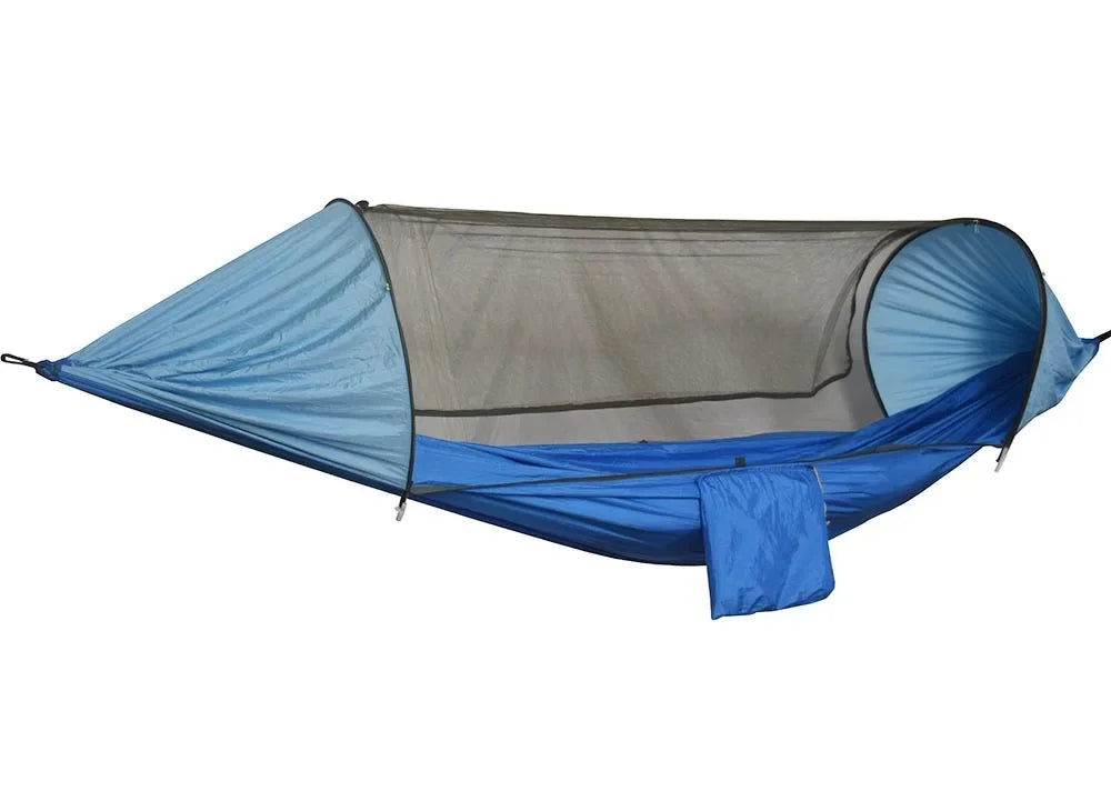 Camping Hammocks Mosquito Net Pop-Up Light Portable Outdoor Parachute Hammocks Swing Sleeping Hammock Camping Stuff Hanging Beds