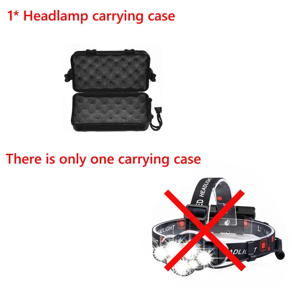 Most Powerful 7 LED Headlamp 18650 Rechargeable Headlight Waterproof Head Lamp Super Bright Head Flashlight