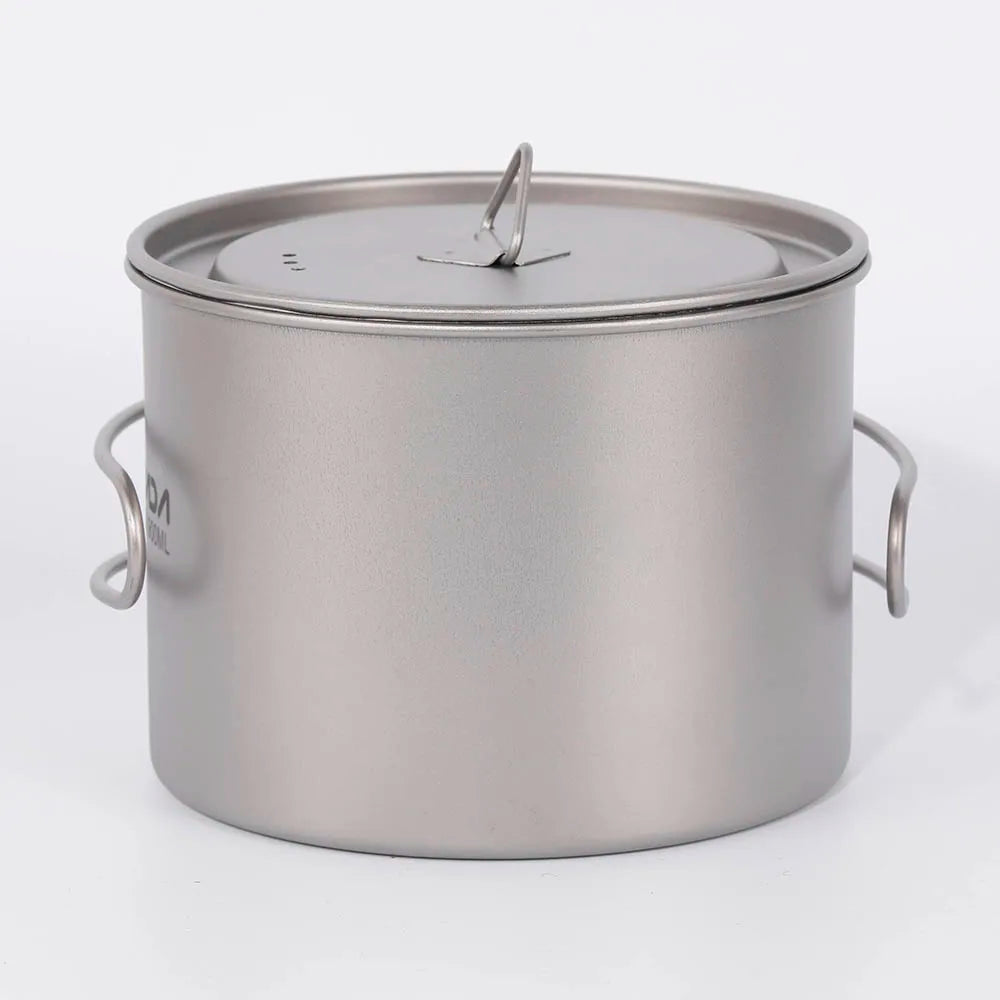 Lixada 900ml Titanium Cup Pot Ultralight Portable Cup Hanging Pot with Lid and Foldable Handle Outdoor Camping Backpacking