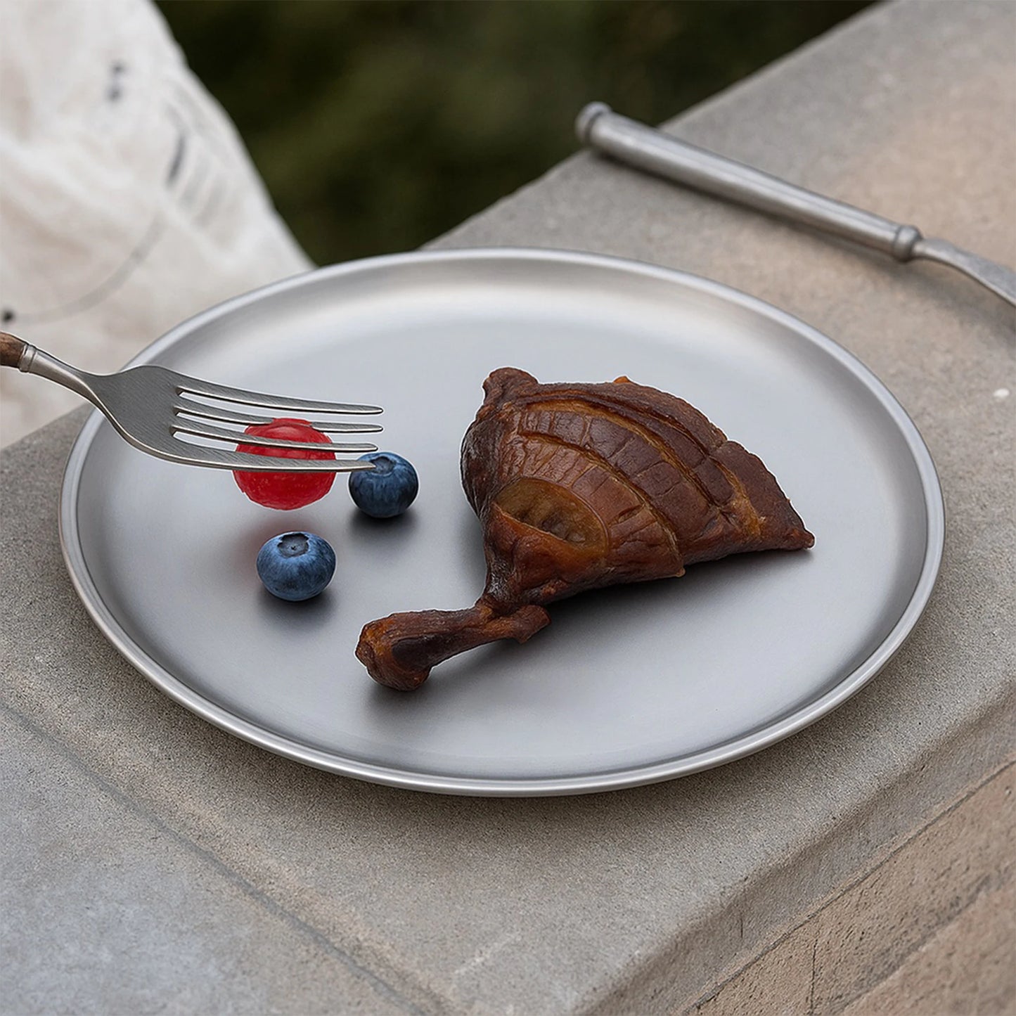 Titanium Purification Plate Portable Travel Tableware Lightweight Backcountry Dinnerware Rust Proof Outdoor Fruit Salad Plate