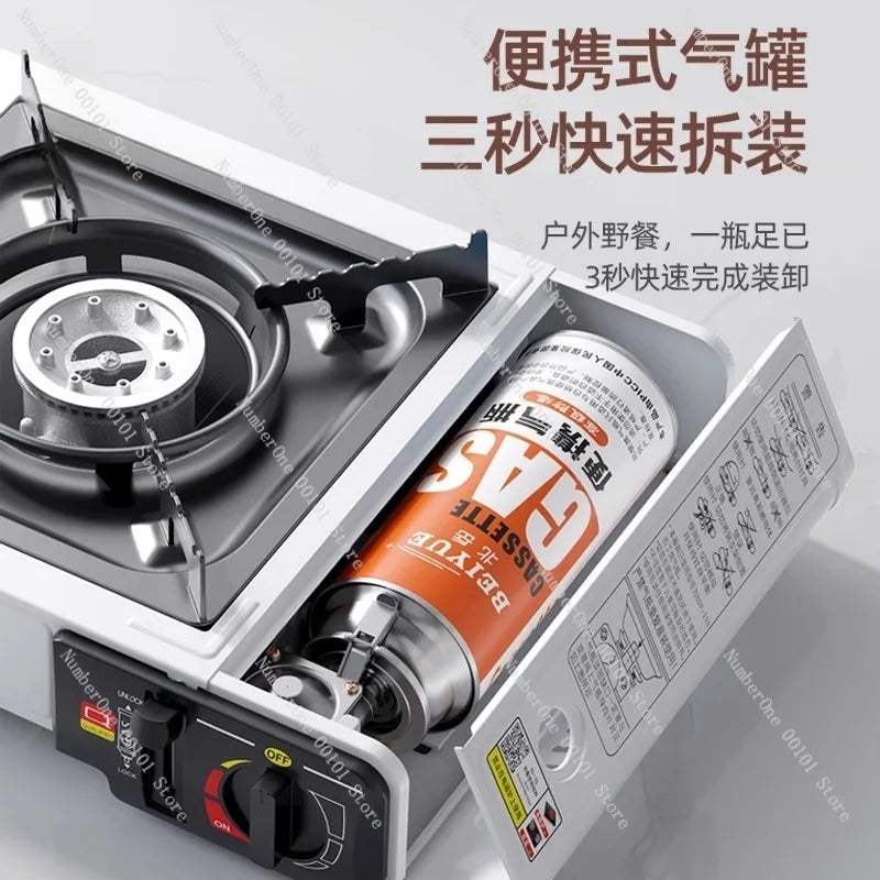 Magnetic Portable Gas Stove, Outdoor Cooking Stove Set with Gas Tank, Cooking Utensils, Gas Stove for Camping and Hiking Meals