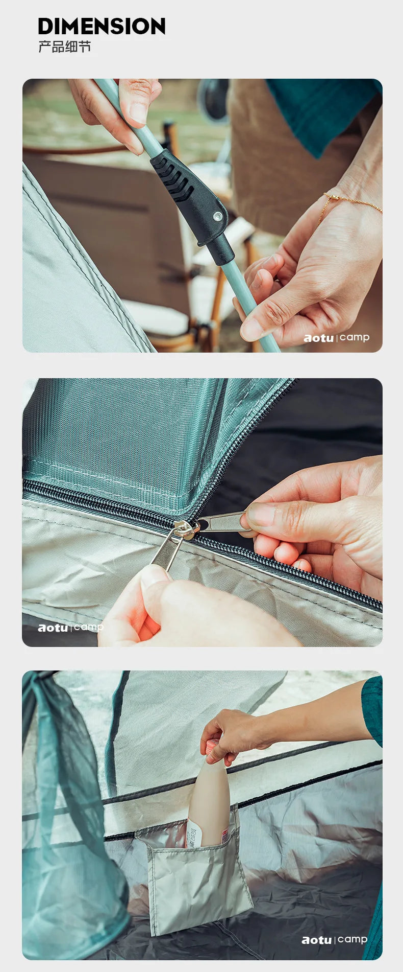 AOTU 4-5 People Outdoor Automatic Quick Open Tent  Waterproof Camping Tent Family Instant Setup Tent with Carring Bag