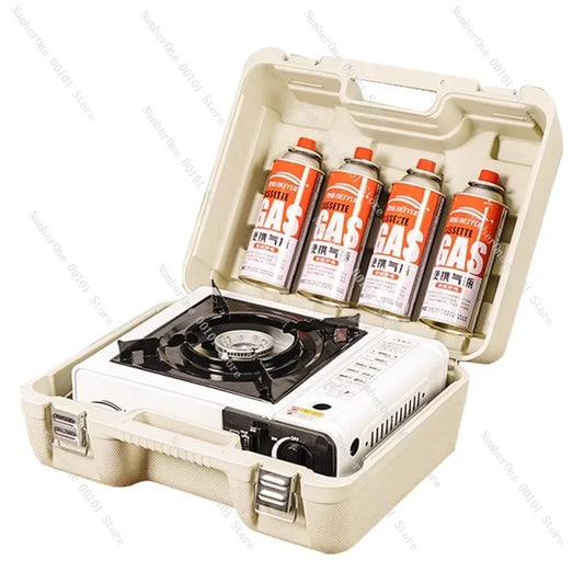 Magnetic Portable Gas Stove, Outdoor Cooking Stove Set with Gas Tank, Cooking Utensils, Gas Stove for Camping and Hiking Meals