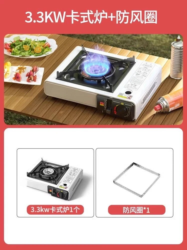 Magnetic Portable Gas Stove, Outdoor Cooking Stove Set with Gas Tank, Cooking Utensils, Gas Stove for Camping and Hiking Meals