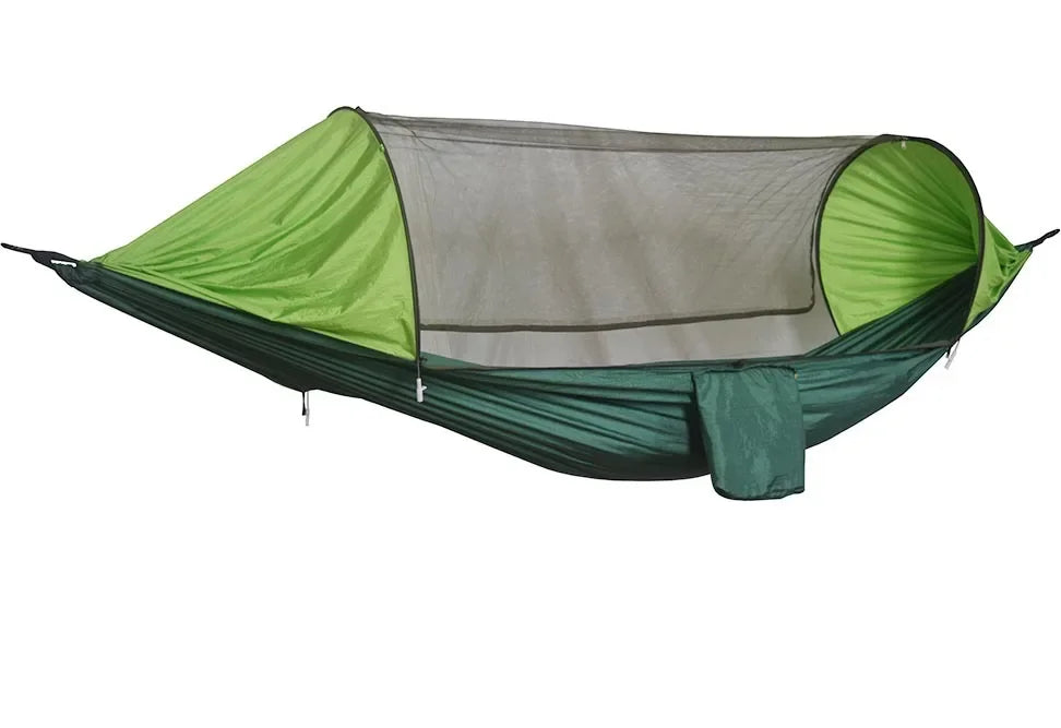 Camping Hammocks Mosquito Net Pop-Up Light Portable Outdoor Parachute Hammocks Swing Sleeping Hammock Camping Stuff Hanging Beds