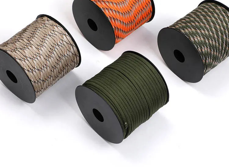 550 Military 50M/100M 7-Core Paracord Rope 4mm Outdoor Polyester Parachute Cord Camping Survival Umbrella Tent Bundle