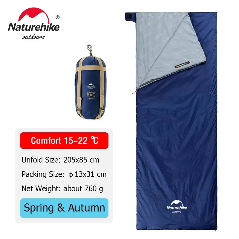 Naturehike LW180 Ultralight Sleeping Bag – Waterproof & Summer-Ready