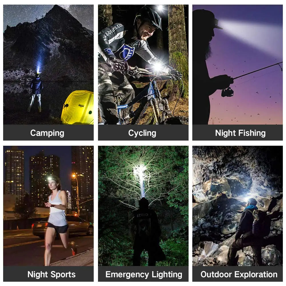 Most Powerful 7 LED Headlamp 18650 Rechargeable Headlight Waterproof Head Lamp Super Bright Head Flashlight