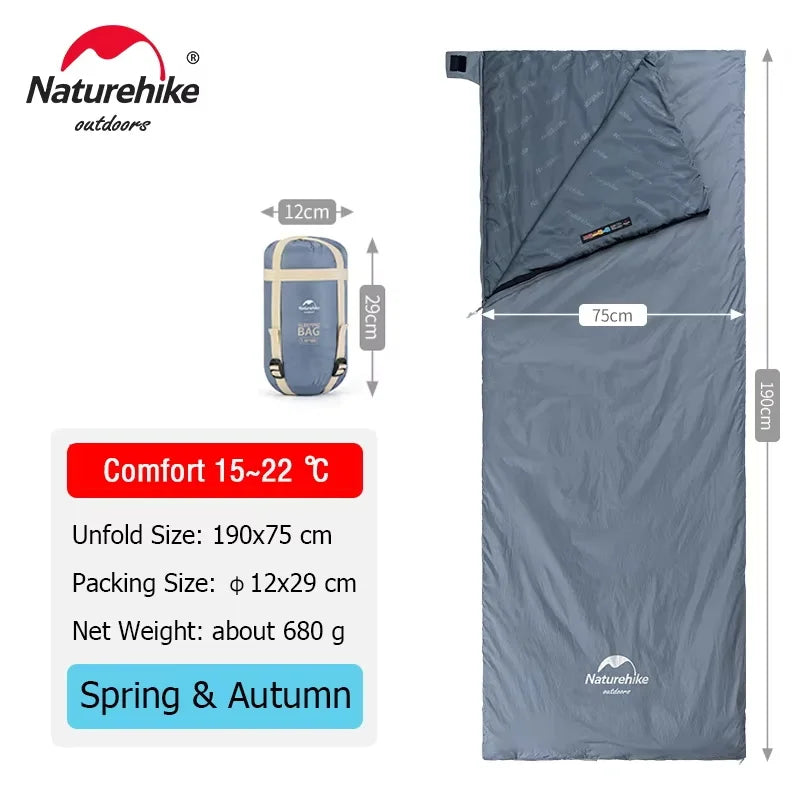 Naturehike LW180 Ultralight Sleeping Bag – Waterproof & Summer-Ready