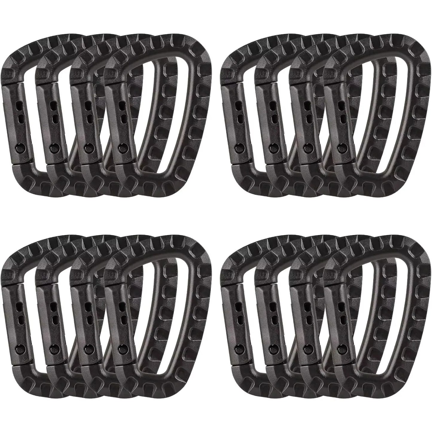 4/8/16pcs Tactical Plastic Carabiner Clip Keychain D-Shape Hard Spring Snap Gear Hook Outdoor Camping Hiking EDC Tools