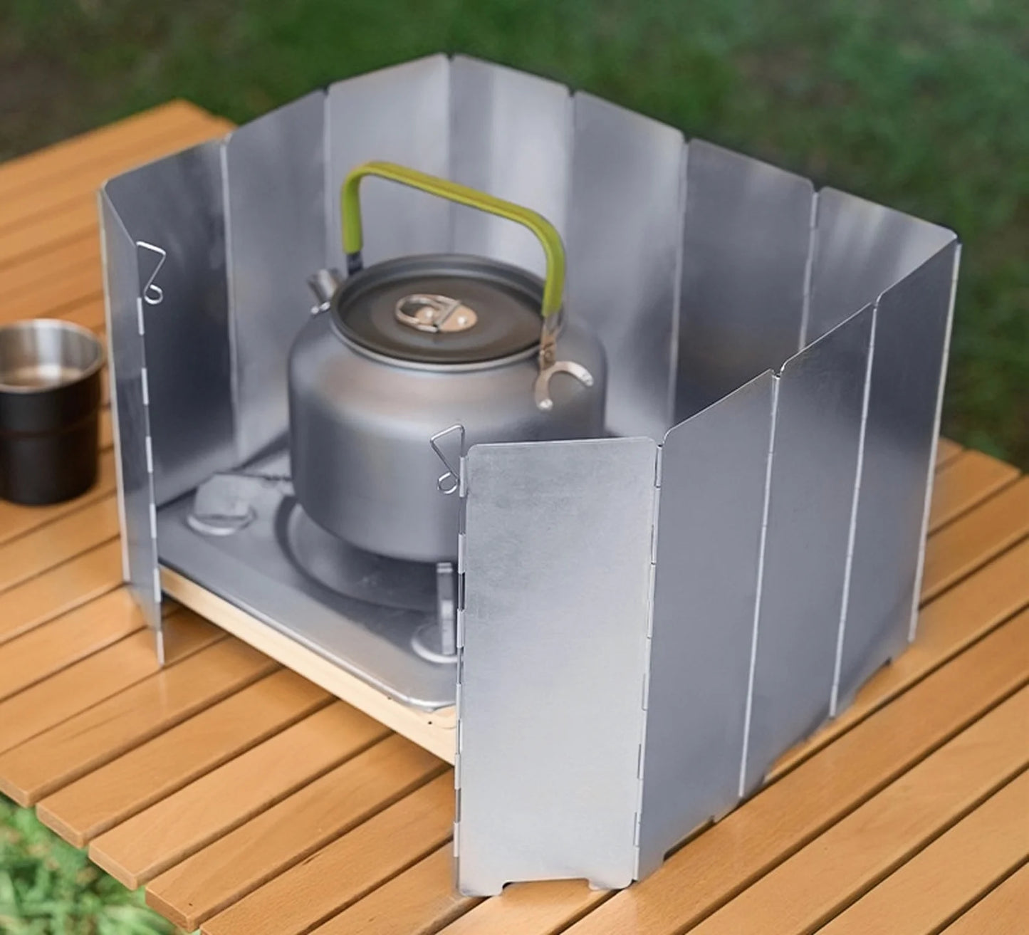 8/10/12/14/16Plates Stove Windscreen Aluminum Alloy Stove Wind shield with Drawstring Bag For Camping Burner Windproof Screen