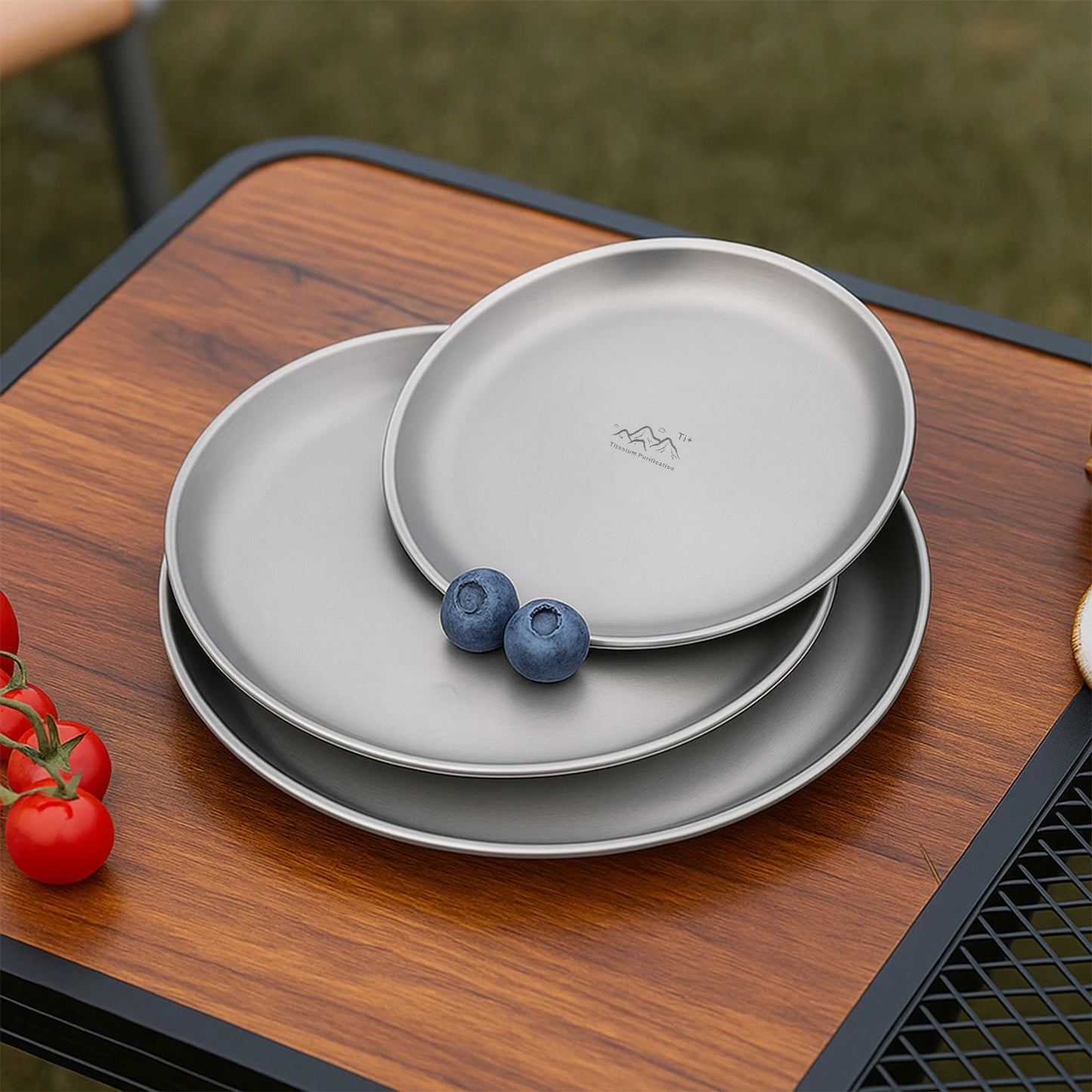 Titanium Purification Plate Portable Travel Tableware Lightweight Backcountry Dinnerware Rust Proof Outdoor Fruit Salad Plate