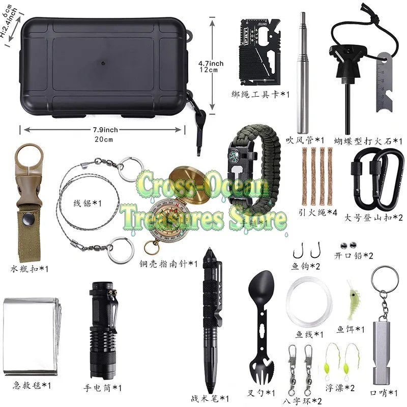 Multifunctional survival tool set Outdoor supplies Camping travel equipment