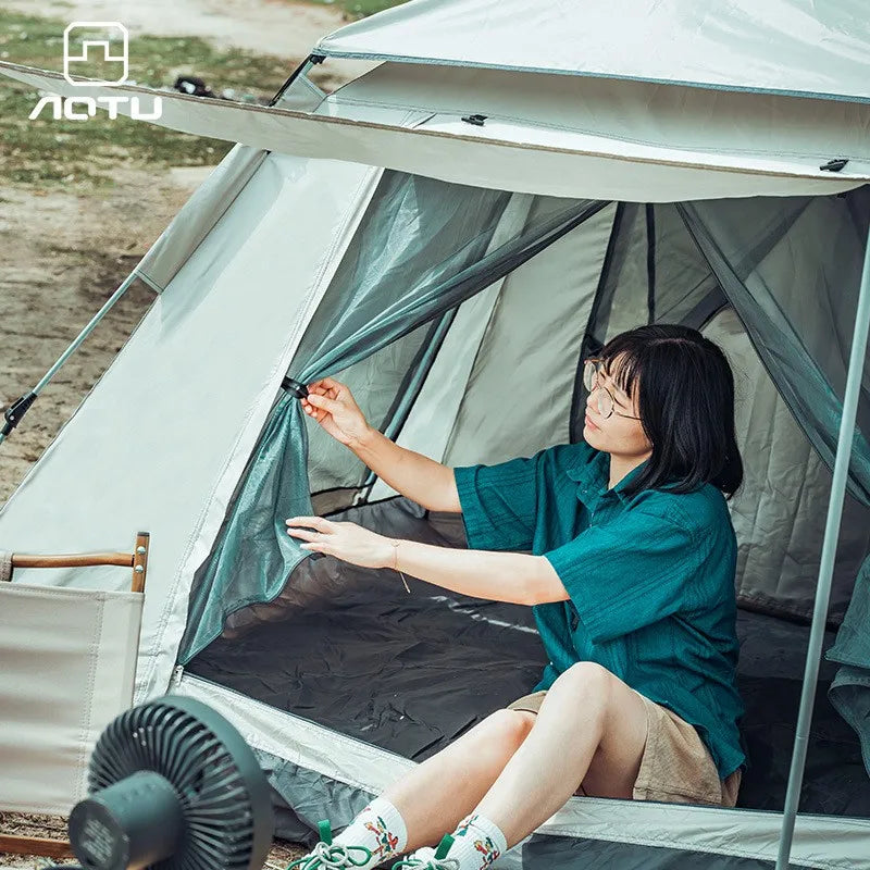AOTU 4-5 People Outdoor Automatic Quick Open Tent  Waterproof Camping Tent Family Instant Setup Tent with Carring Bag