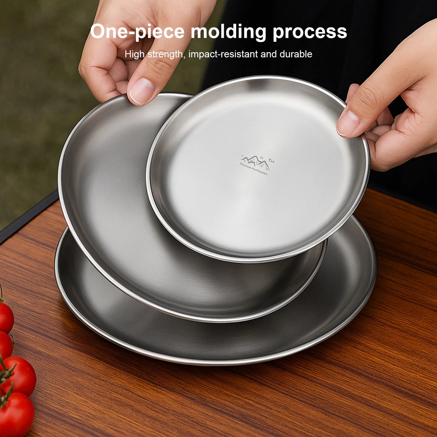 Titanium Purification Plate Portable Travel Tableware Lightweight Backcountry Dinnerware Rust Proof Outdoor Fruit Salad Plate