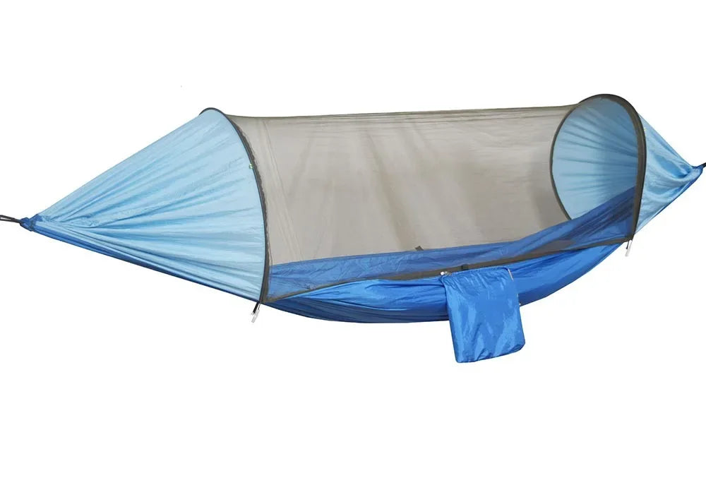 Camping Hammocks Mosquito Net Pop-Up Light Portable Outdoor Parachute Hammocks Swing Sleeping Hammock Camping Stuff Hanging Beds