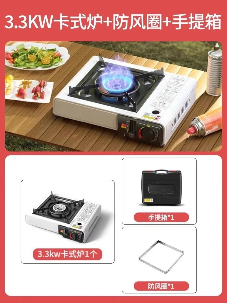 Magnetic Portable Gas Stove, Outdoor Cooking Stove Set with Gas Tank, Cooking Utensils, Gas Stove for Camping and Hiking Meals