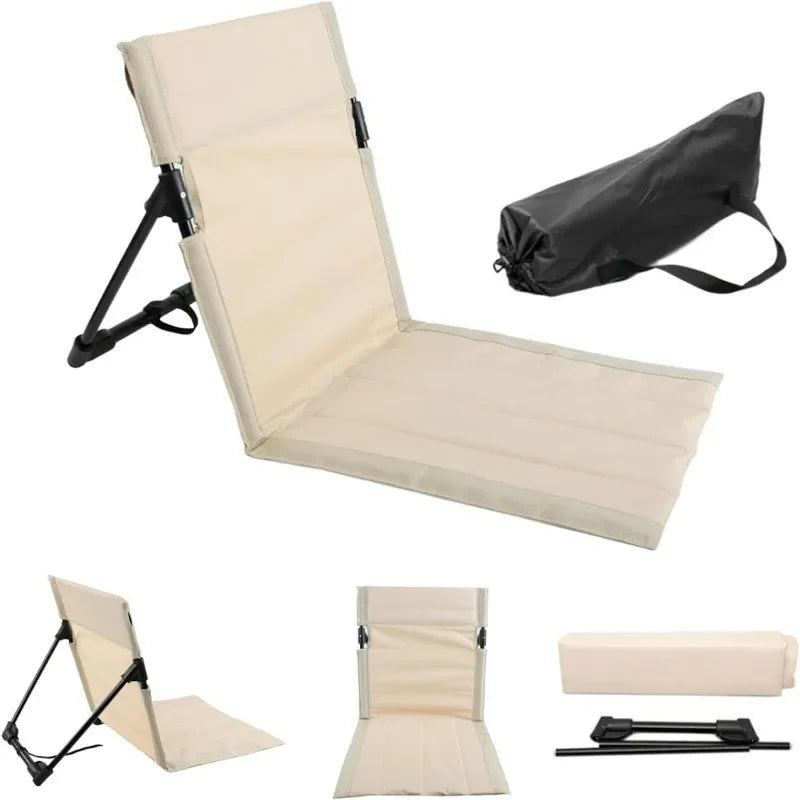 1PC Foldable Camping Chair Outdoor Garden Park Single Lazy Chair Backrest Cushion Picnic Camping Folding Back Chair Beach Chairs