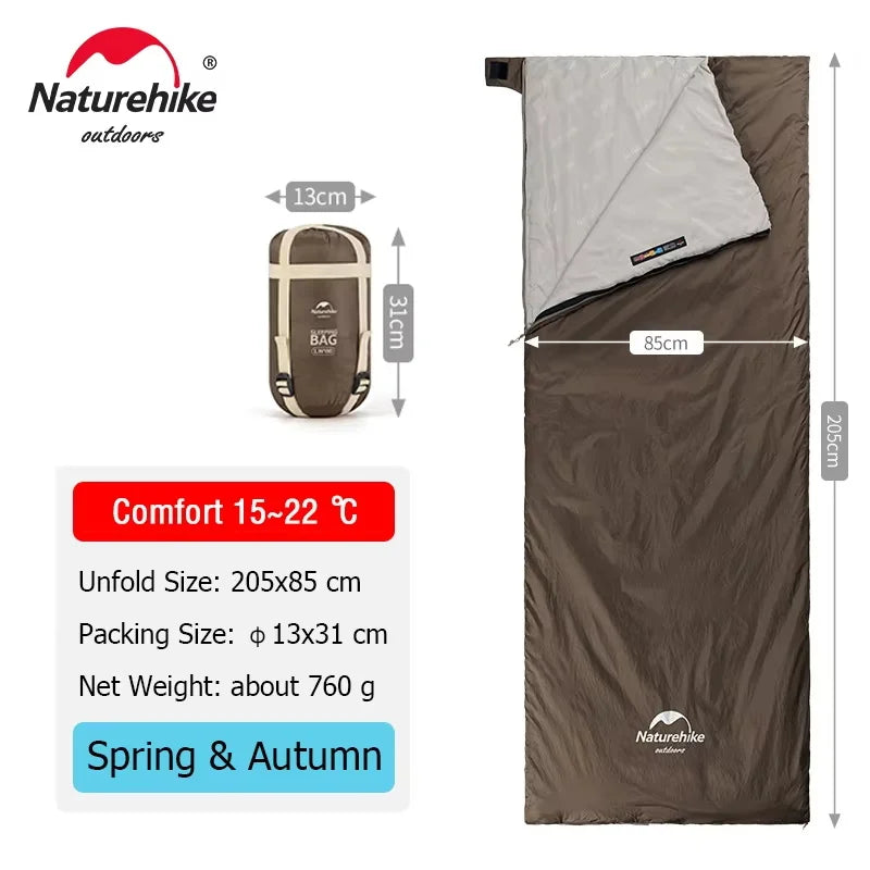 Naturehike LW180 Ultralight Sleeping Bag – Waterproof & Summer-Ready
