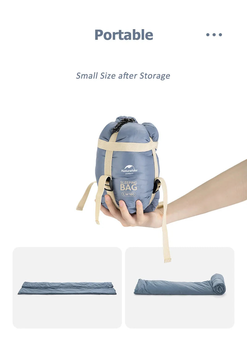 Naturehike LW180 Ultralight Sleeping Bag – Waterproof & Summer-Ready