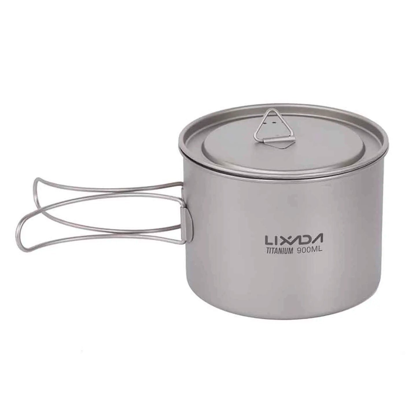 Lixada 900ml Titanium Cup Pot Ultralight Portable Cup Hanging Pot with Lid and Foldable Handle Outdoor Camping Backpacking