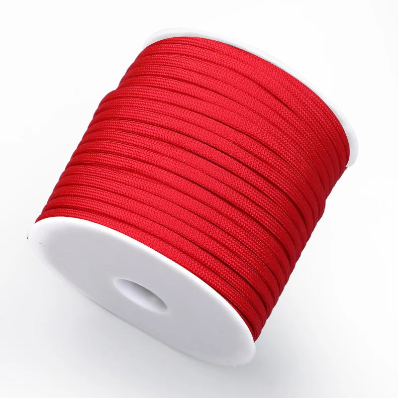 550 Military 50M/100M 7-Core Paracord Rope 4mm Outdoor Polyester Parachute Cord Camping Survival Umbrella Tent Bundle