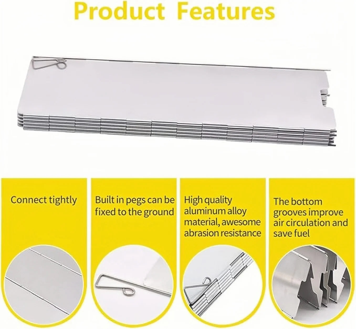 8/10/12/14/16Plates Stove Windscreen Aluminum Alloy Stove Wind shield with Drawstring Bag For Camping Burner Windproof Screen