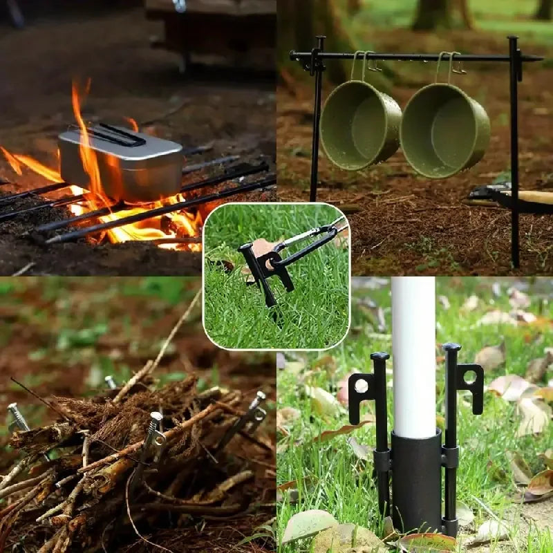 2/4 Pack Heavy Duty Steel Tent Stakes - Unbreakable & Inflexible,Super Strong for Camping, Weatherproof,Rust-Resistant