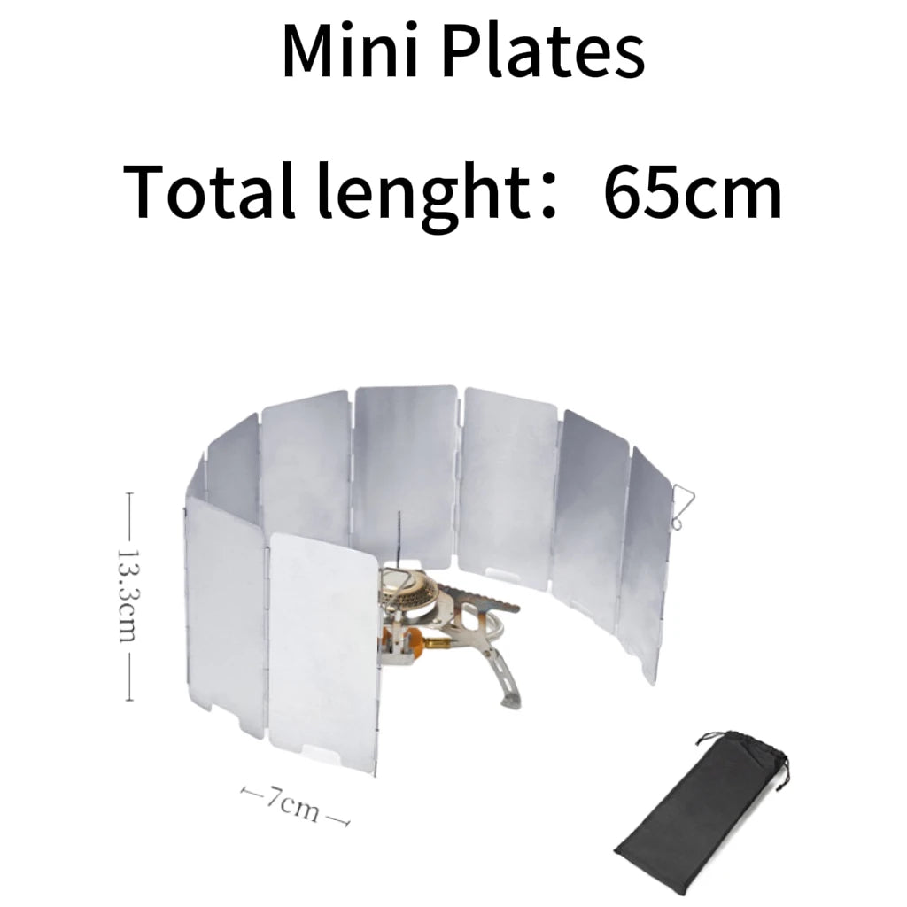 8/10/12/14/16Plates Stove Windscreen Aluminum Alloy Stove Wind shield with Drawstring Bag For Camping Burner Windproof Screen