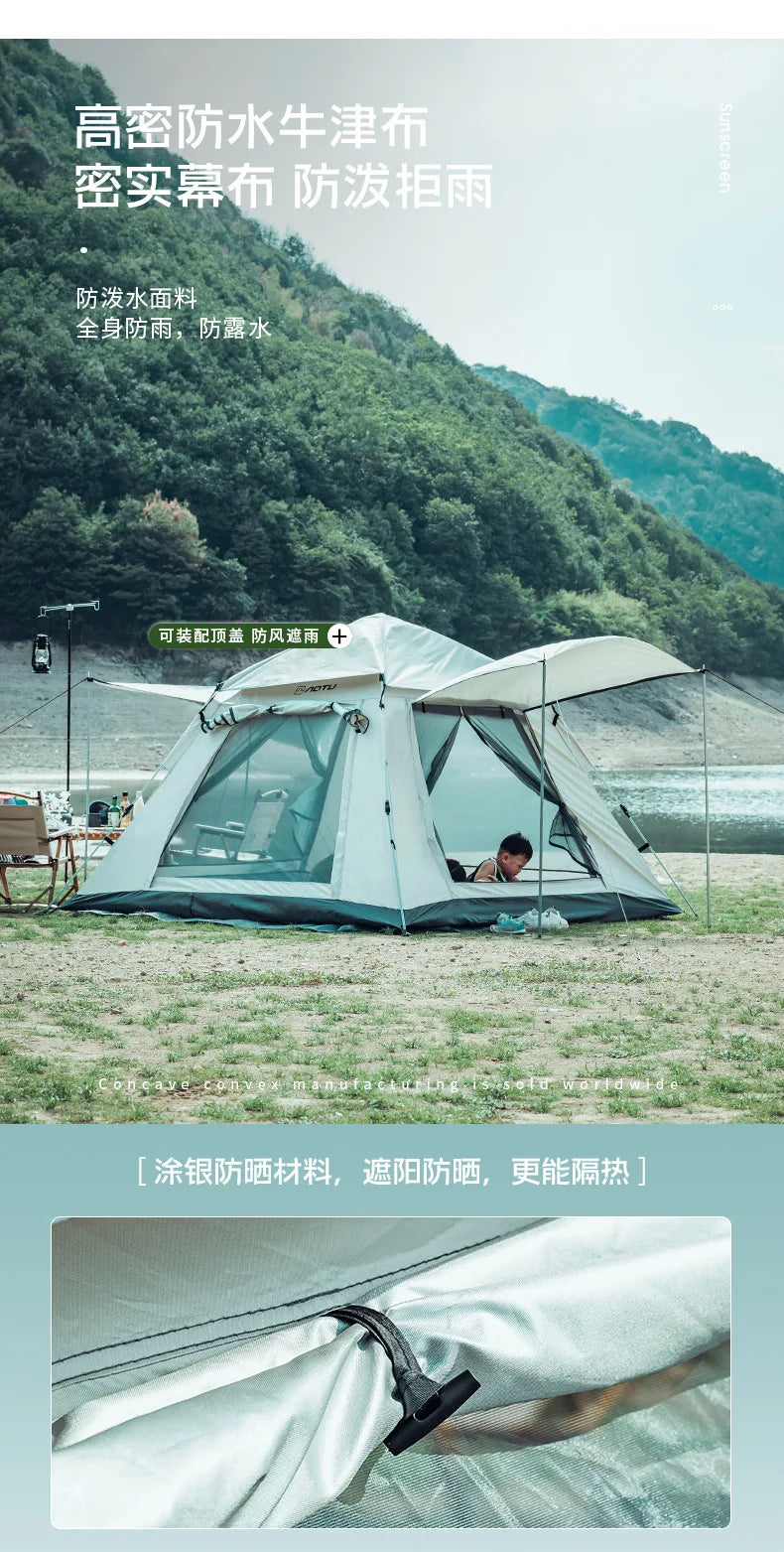 AOTU 4-5 People Outdoor Automatic Quick Open Tent  Waterproof Camping Tent Family Instant Setup Tent with Carring Bag