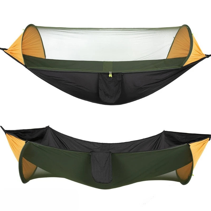 Camping Hammocks Mosquito Net Pop-Up Light Portable Outdoor Parachute Hammocks Swing Sleeping Hammock Camping Stuff Hanging Beds